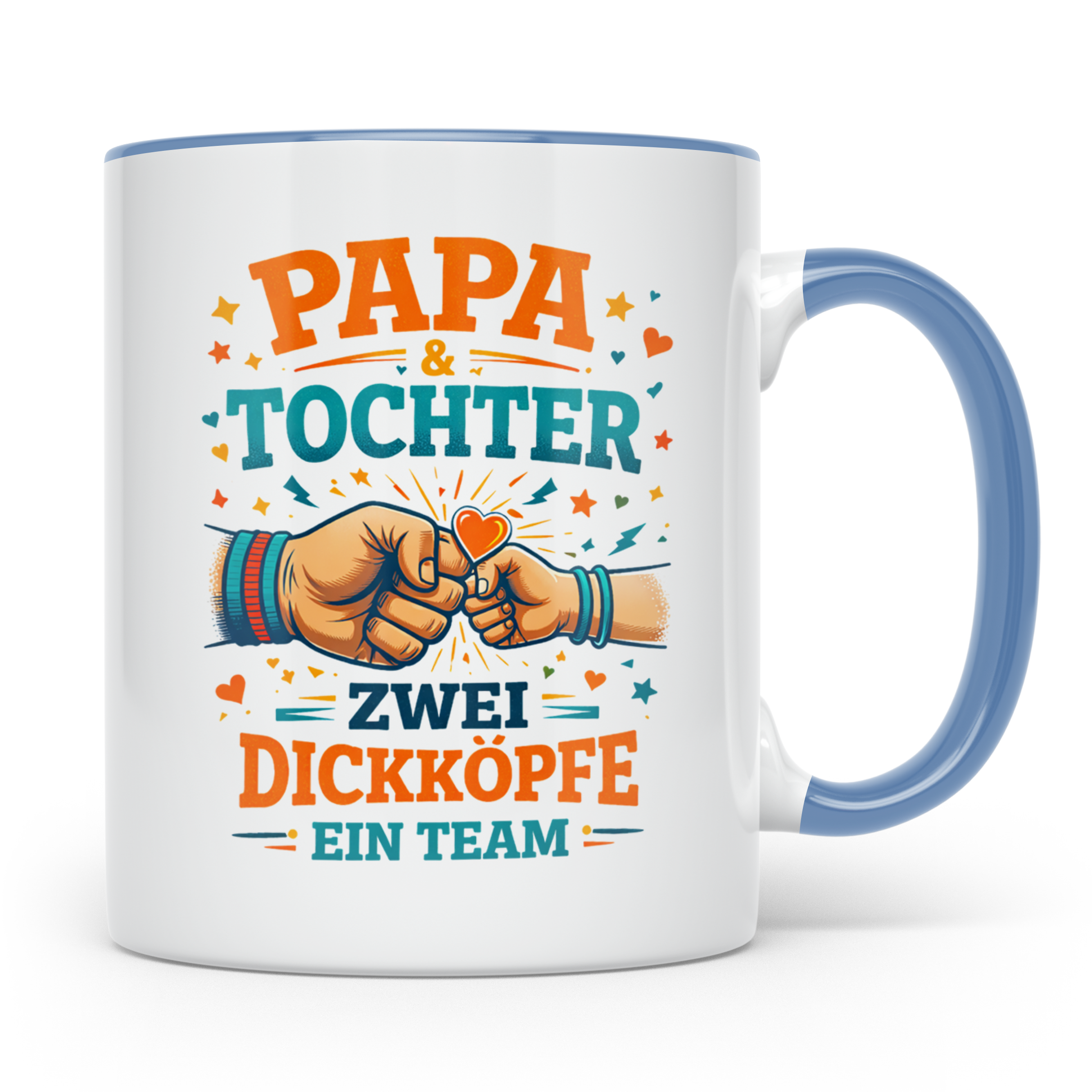 Papa Tochter Tasse Zwei Dickköpfe ein Team | Geschenk von To – Blau [farbe:blau]