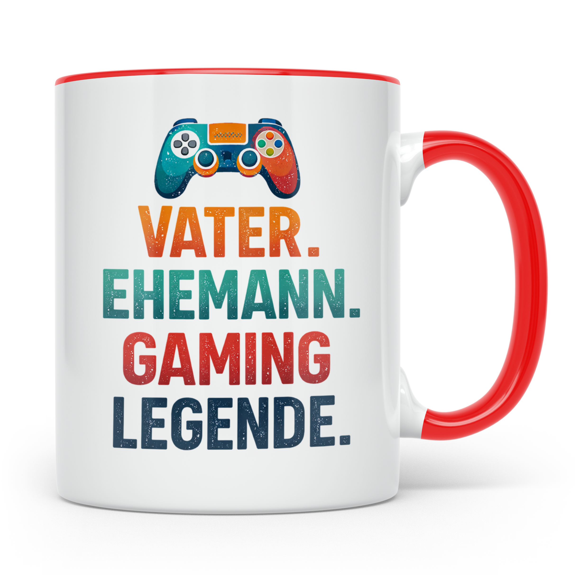 Gamer Vater Tasse mit Spruch Vater Ehemann Gaming Legende, l – Rot [farbe:rot]