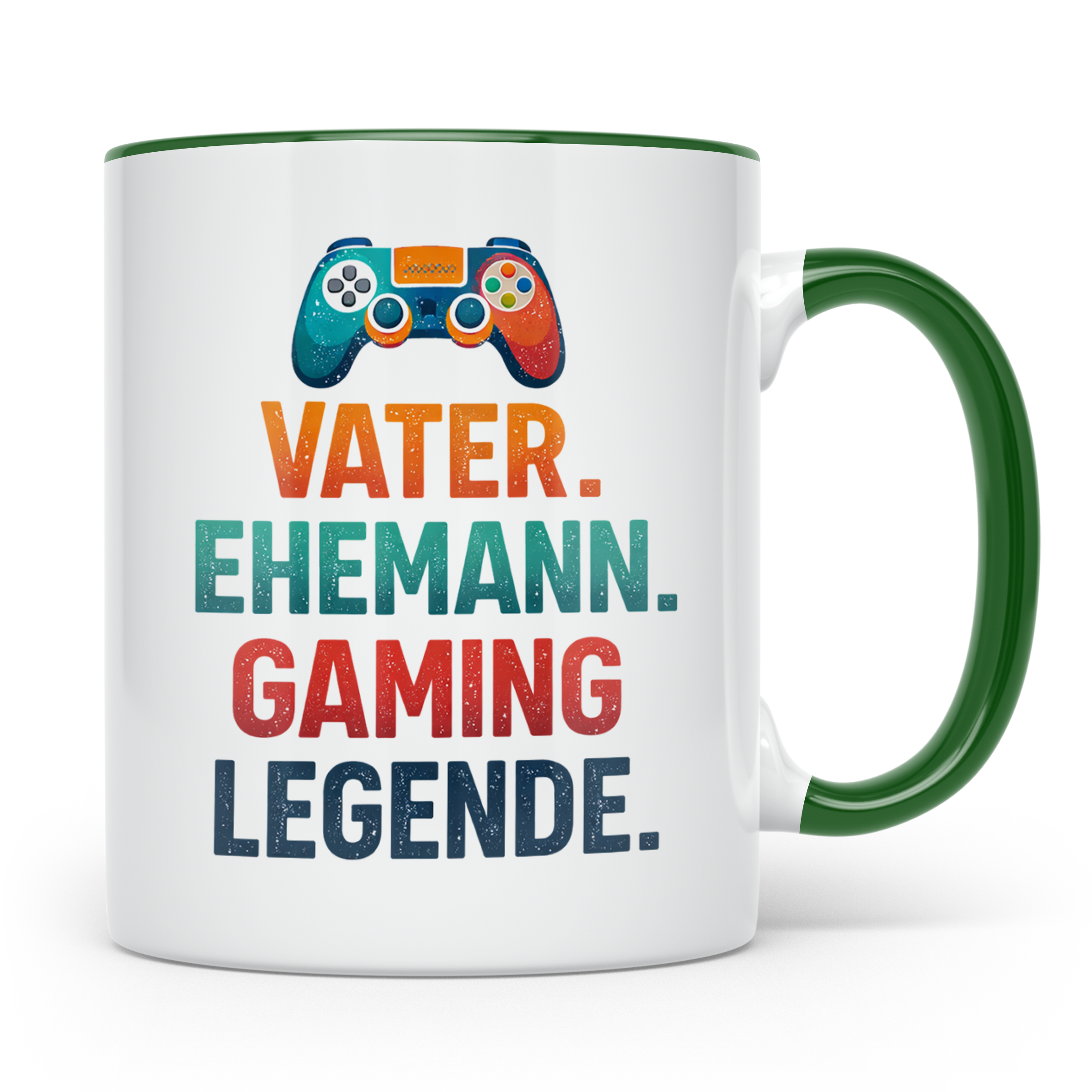 Gamer Vater Tasse mit Spruch Vater Ehemann Gaming Legende, l – Grün [farbe:grün]