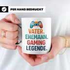 Gamer Vater Tasse mit Spruch Vater Ehemann Gaming Legende, l – Weiß [farbe:weiß]