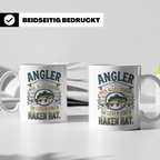 Angler Tasse mit Spruch Alles Schöne im Leben hat einen Hake – Weiß [farbe:weiß]