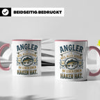 Angler Tasse mit Spruch Alles Schöne im Leben hat einen Hake – Rosa [farbe:rosa]