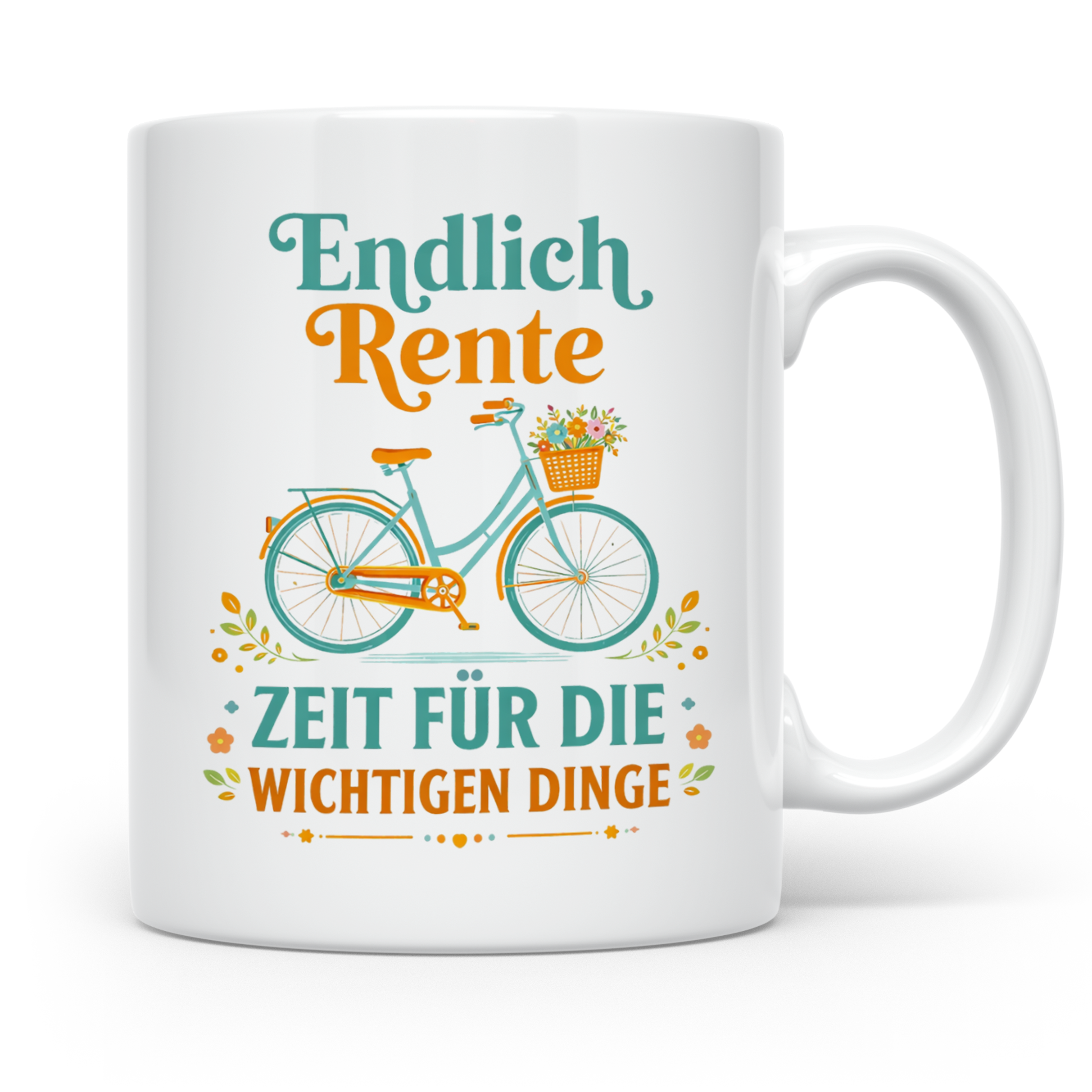 Rente Tasse mit Fahrrad Motiv | Geschenk Ruhestand für Kolle – Weiß [farbe:weiß]