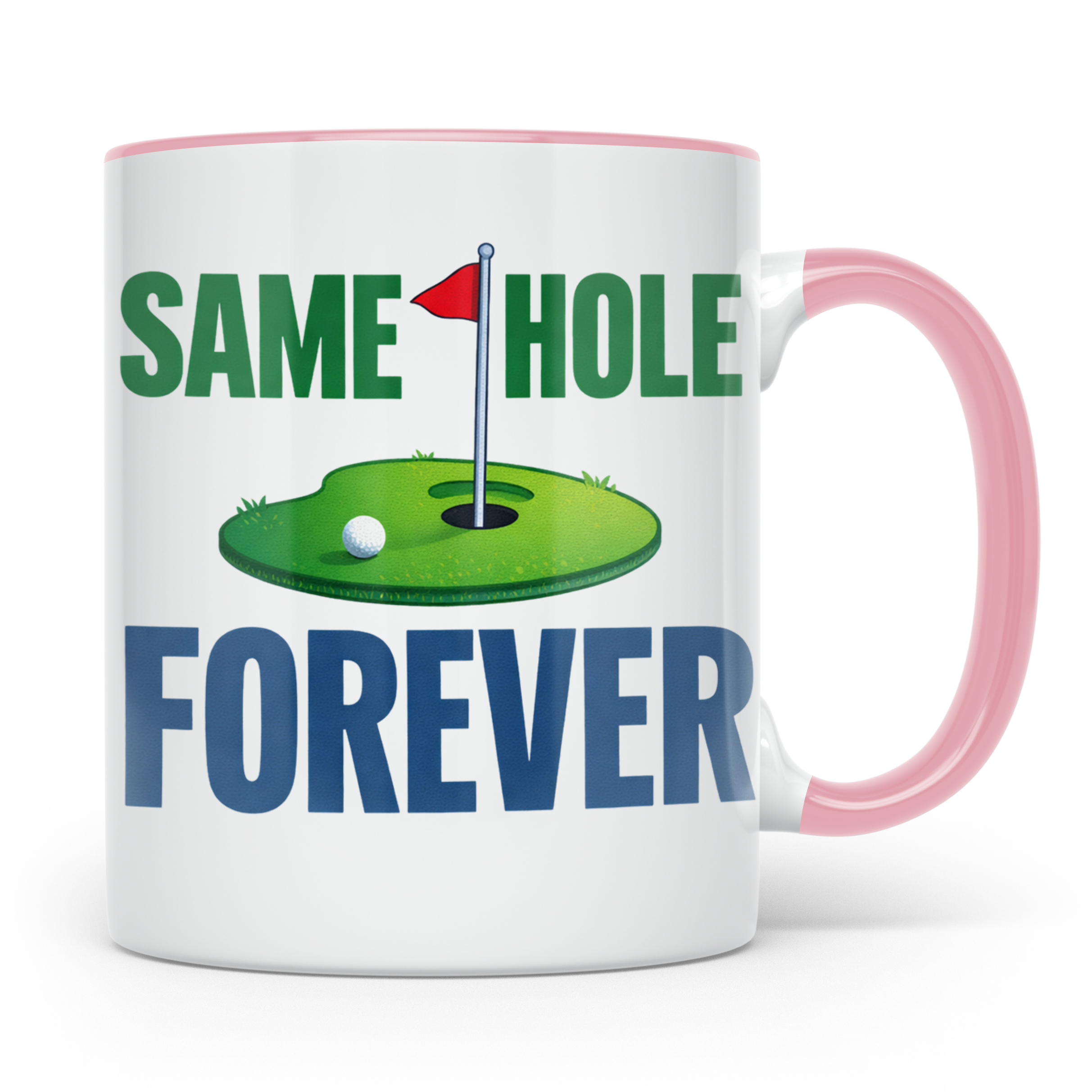 Golfer Tasse Same Hole Forever Lustiges Geschenk für Ehemann – Rosa [farbe:rosa]
