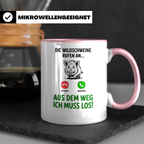 Wildschwein Tasse - Die Wildschweine rufen an Jäger Geschenk Jagdschein Ausbilder Geschenkidee - Jagdmotive & Schwarzwild Design!