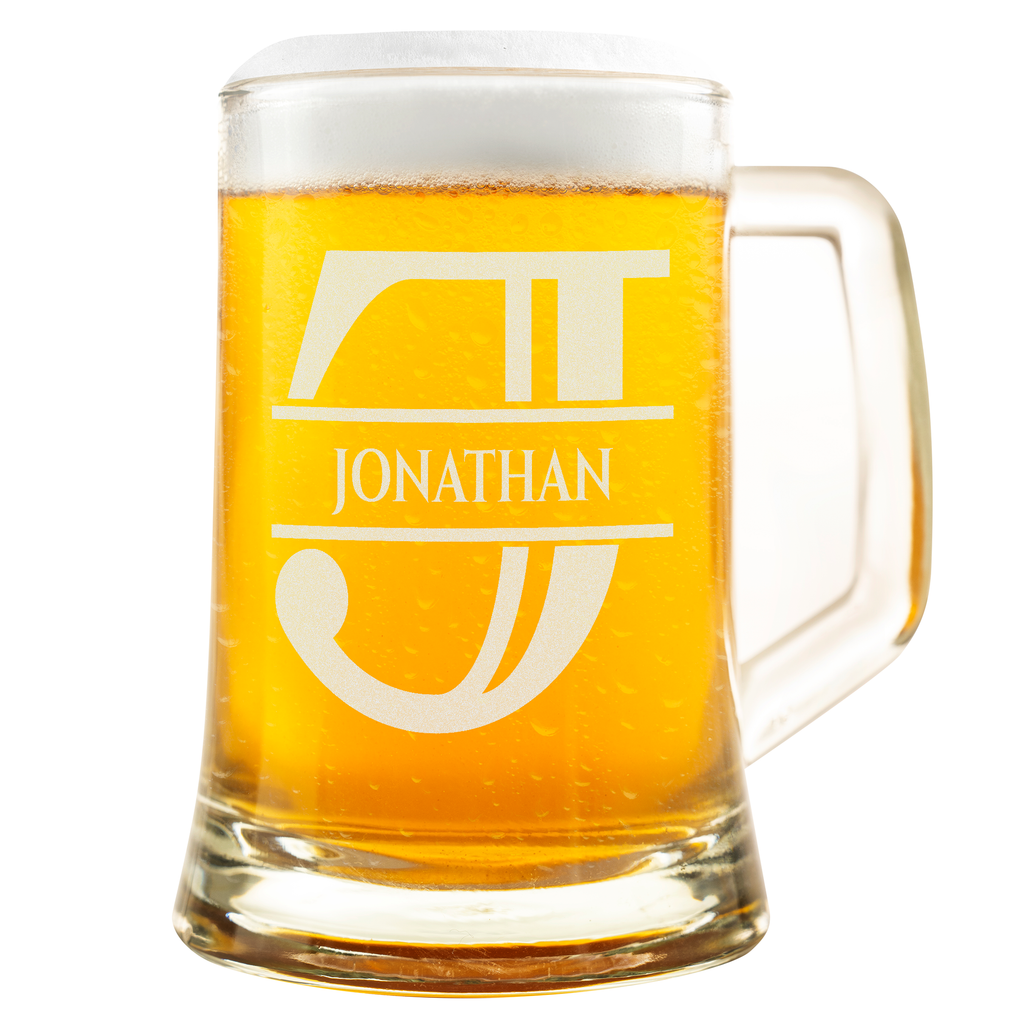 Personalisiertes Bierkrug mit Monogramm – Elegantes Geschenk für Männer, Monogramm J Bierkrug für beste Freunde, Ideal für Geburtstagsgeschenke