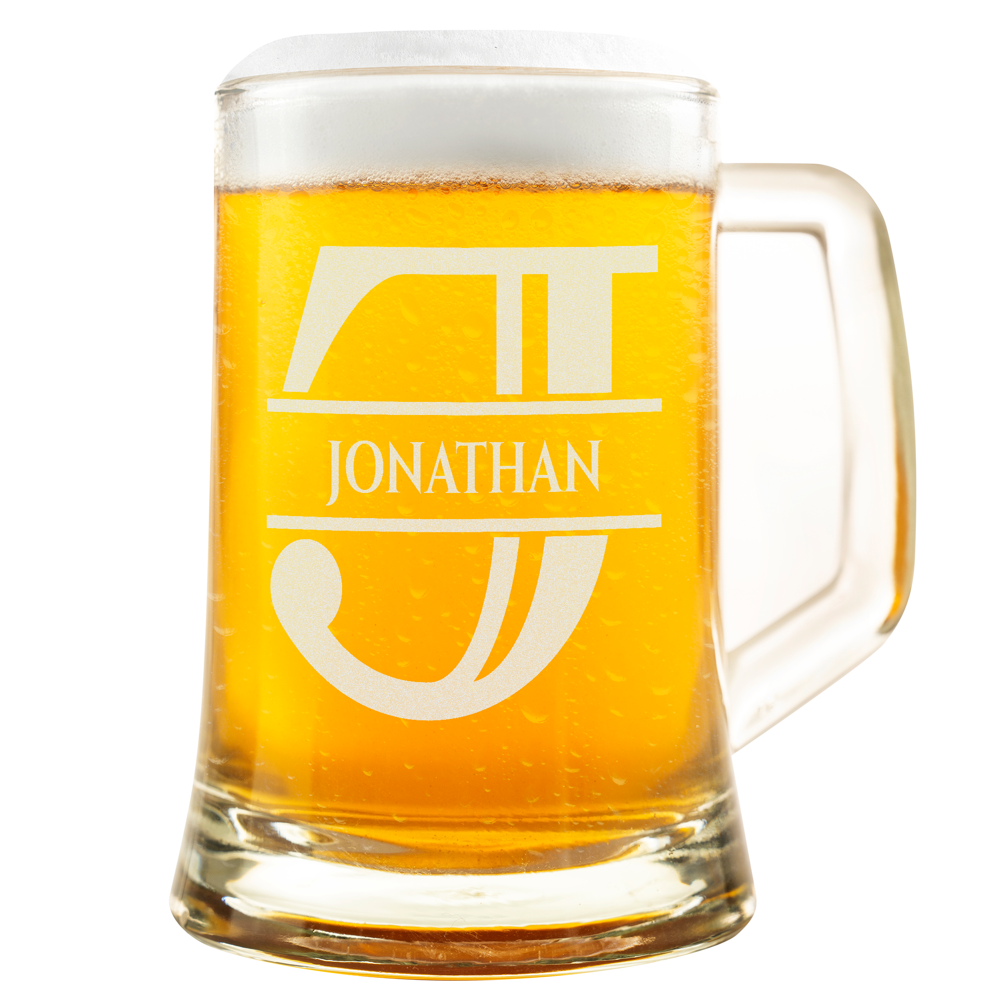 Personalisiertes Bierkrug mit Monogramm – Elegantes Geschenk für Männer, Monogramm J Bierkrug für beste Freunde, Ideal für Geburtstagsgeschenke