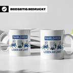 Fahrlehrer Tasse mit Spruch Leben am Limit, Lustiges Geschen – Weiß [farbe:weiß]