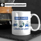 Fahrlehrer Tasse mit Spruch Leben am Limit, Lustiges Geschen – Weiß [farbe:weiß]