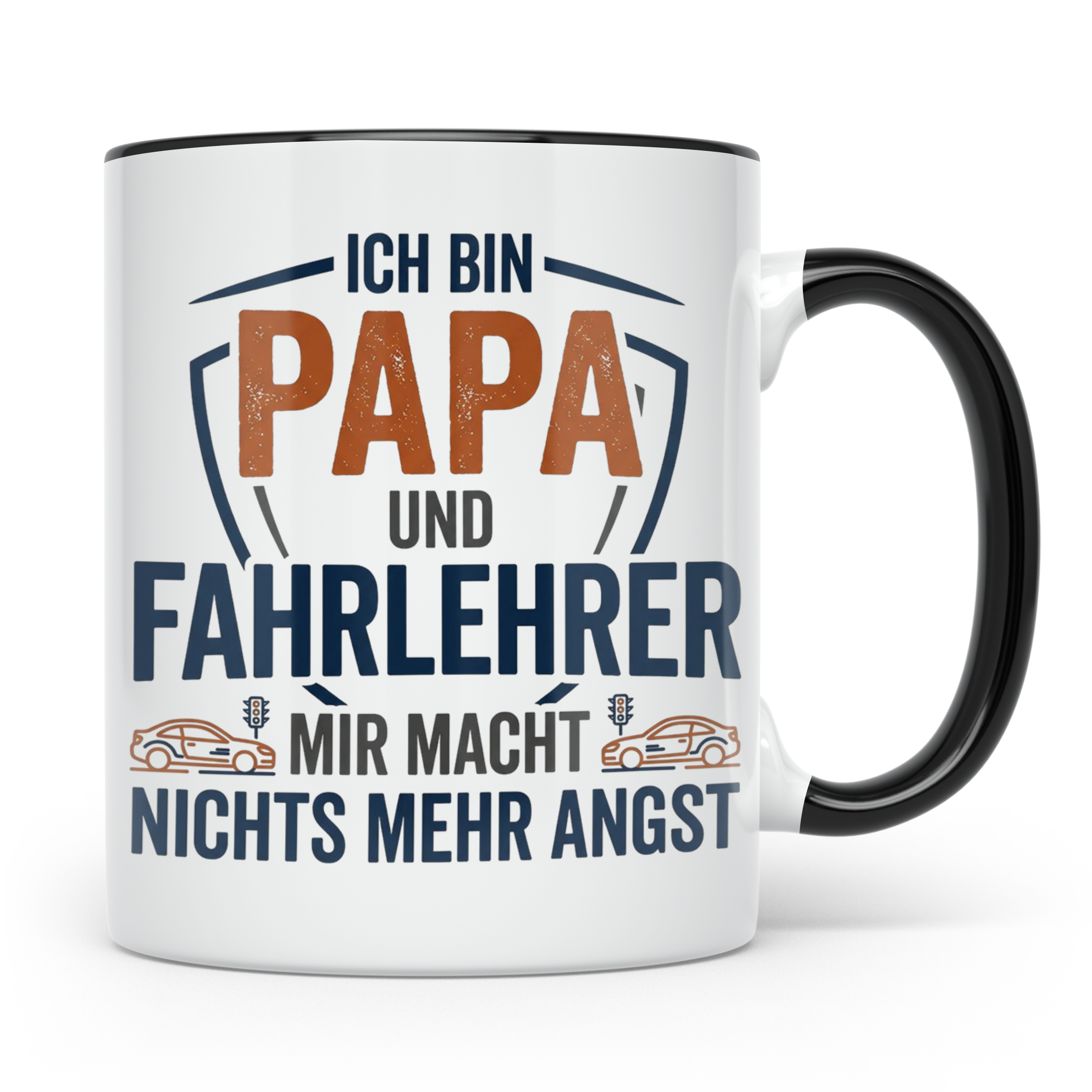 Fahrlehrer Tasse Papa Spruch, Geschenk für Fahrlehrer & Vate – Schwarz [farbe:schwarz]