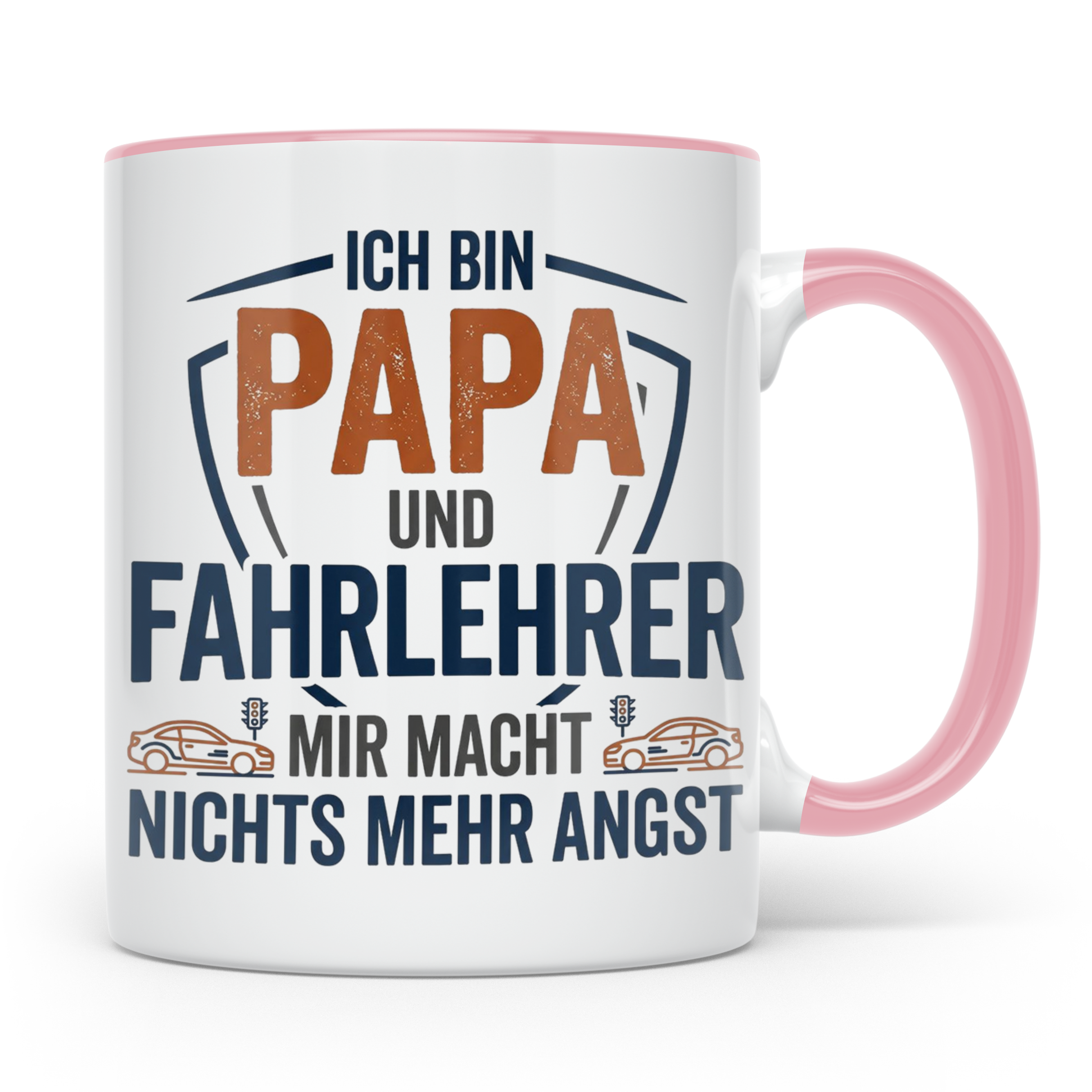 Fahrlehrer Tasse Papa Spruch, Geschenk für Fahrlehrer & Vate – Rosa [farbe:rosa]