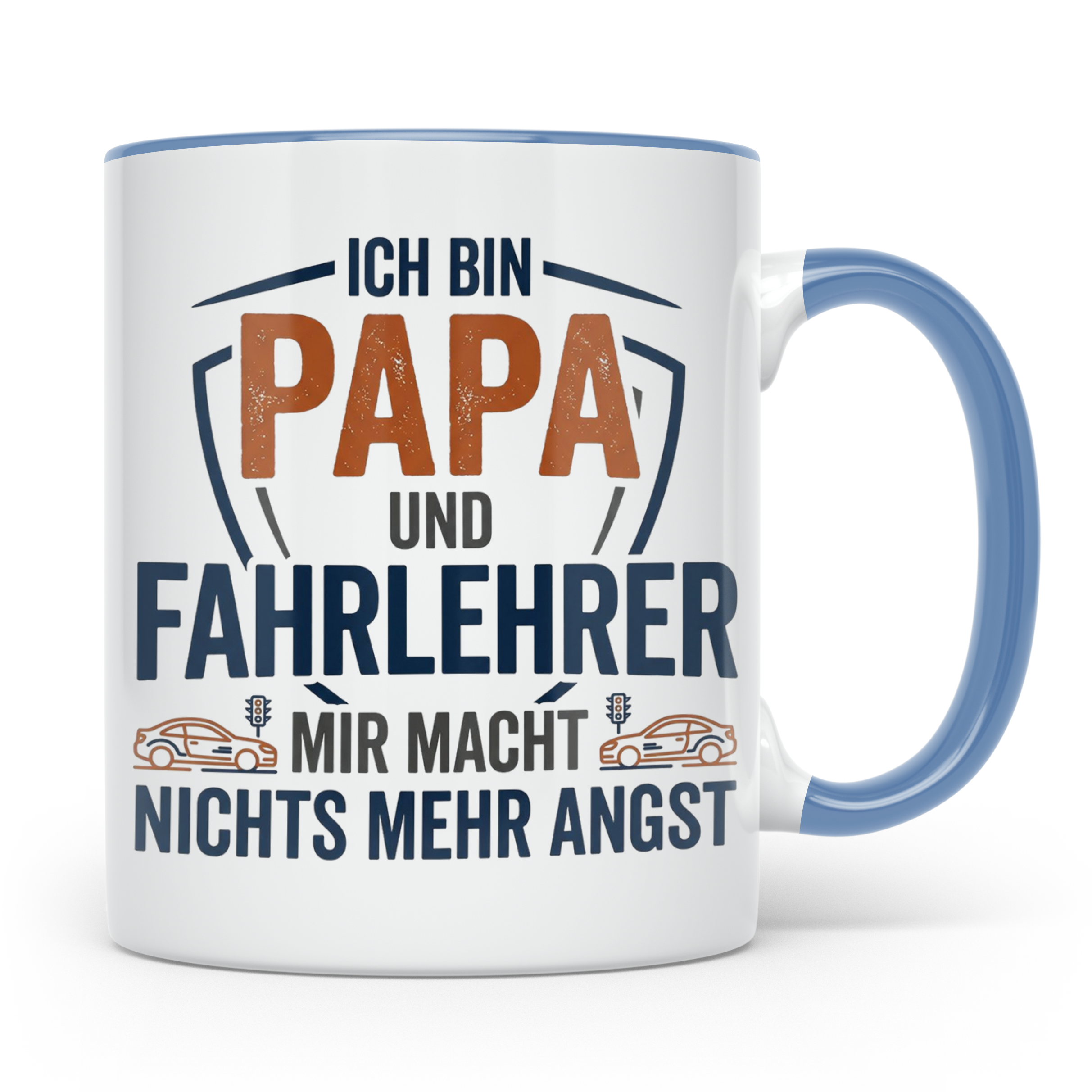 Fahrlehrer Tasse Papa Spruch, Geschenk für Fahrlehrer & Vate – Blau [farbe:blau]