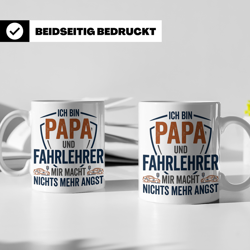 Fahrlehrer Tasse Papa Spruch, Geschenk für Fahrlehrer & Vate – Weiß [farbe:weiß]