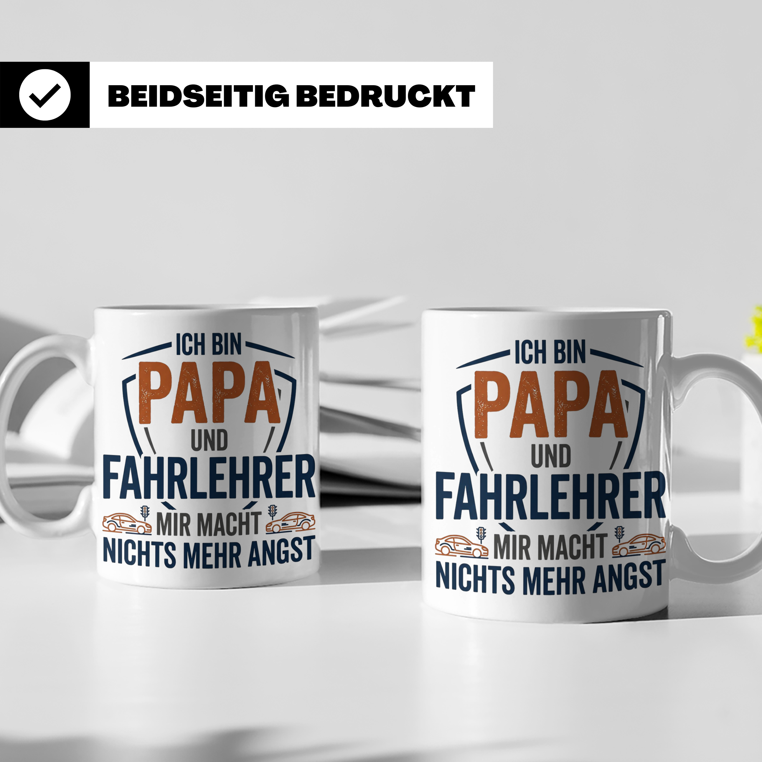 Fahrlehrer Tasse Papa Spruch, Geschenk für Fahrlehrer & Vate – Weiß [farbe:weiß]