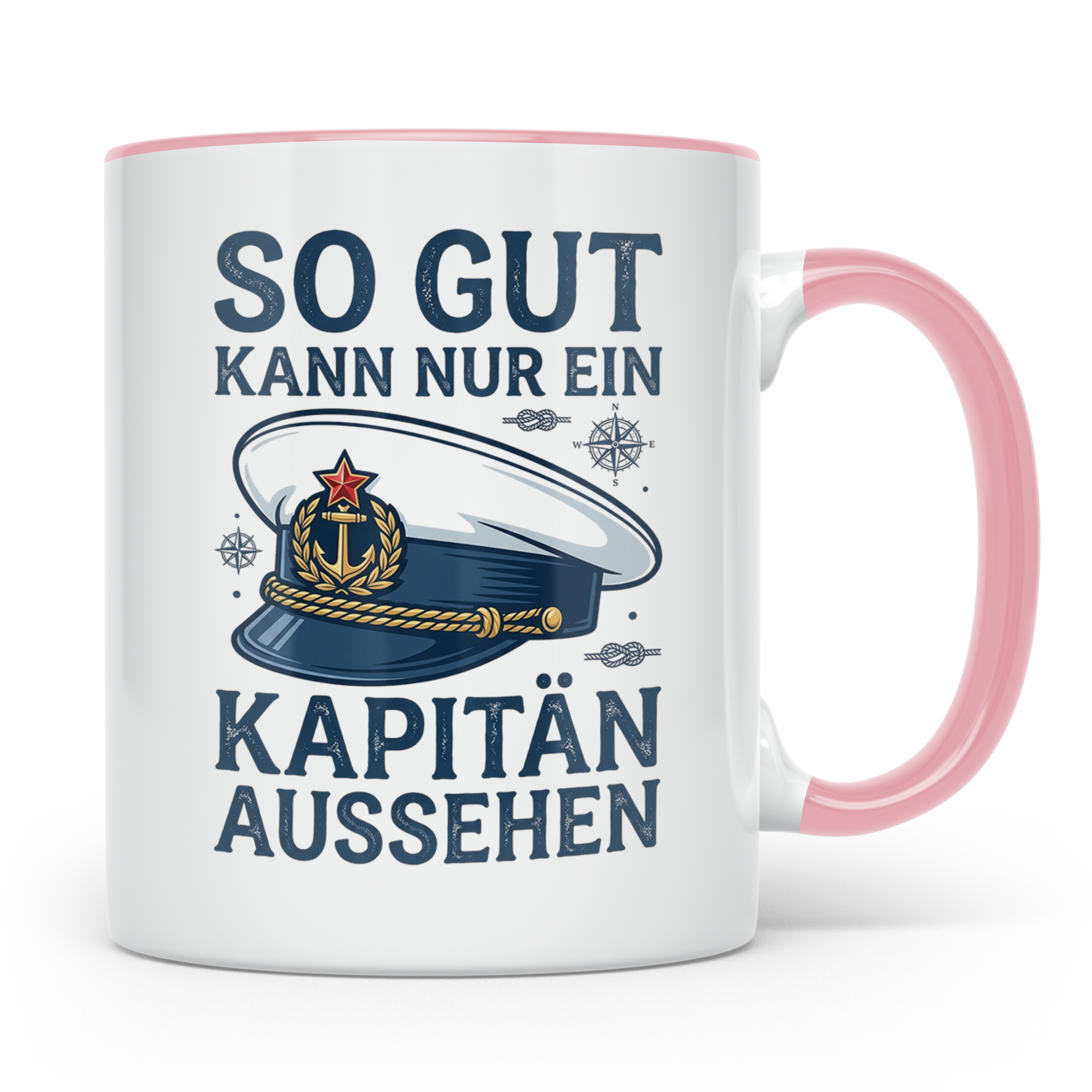 Kapitän Tasse Spruch So gut aussehen Geschenk für Skipper Bo – Rosa [farbe:rosa]