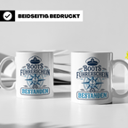 Bootsführerschein bestanden Tasse für Skipper, Kapitän & Seg – Weiß [farbe:weiß]