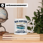 Kapitän Tasse mit Spruch 'hat immer recht' für Bootsfahrer,  – Weiß [farbe:weiß]