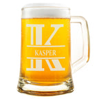 Personalisiertes Bierkrug mit Monogramm – Elegantes Geschenk für Männer, Monogramm K Bierkrug für Kumpel, Ideal für Geburtstagsgeschenke