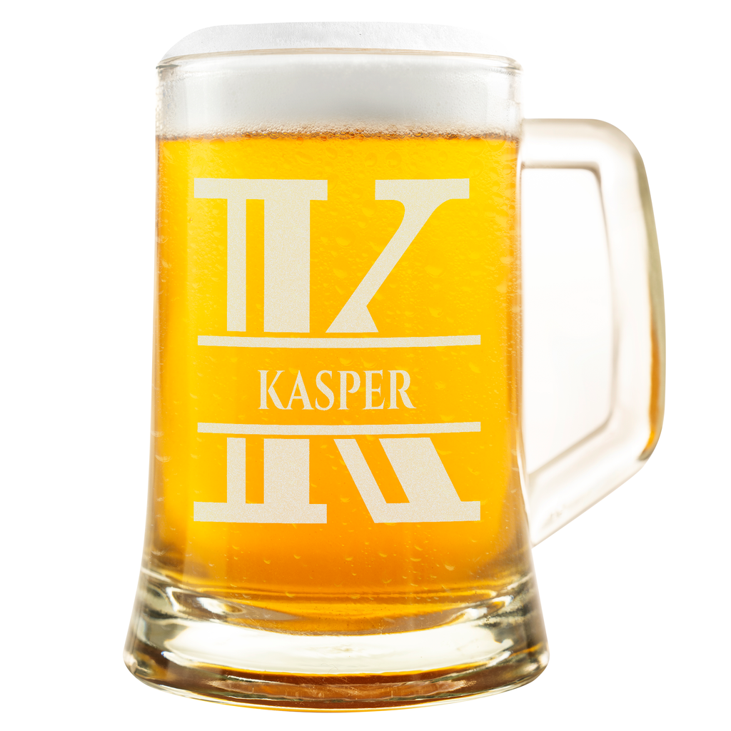 Personalisiertes Bierkrug mit Monogramm – Elegantes Geschenk für Männer, Monogramm K Bierkrug für Kumpel, Ideal für Geburtstagsgeschenke