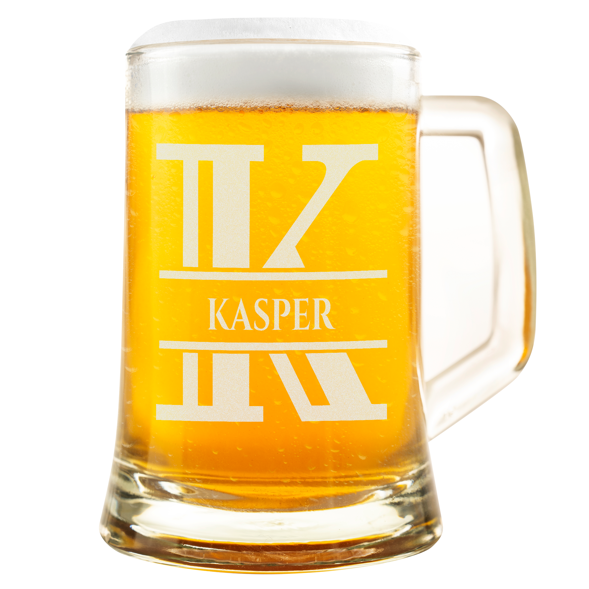 Personalisiertes Bierkrug mit Monogramm – Elegantes Geschenk für Männer, Monogramm K Bierkrug für Kumpel, Ideal für Geburtstagsgeschenke