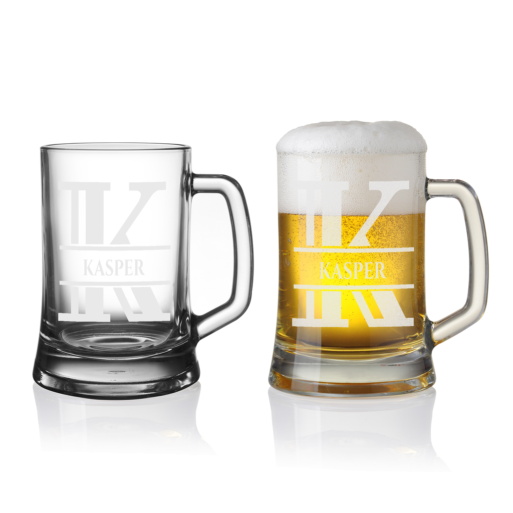 Personalisiertes Bierkrug mit Monogramm – Elegantes Geschenk für Männer, Monogramm K Bierkrug für Kumpel, Ideal für Geburtstagsgeschenke