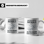 Alter Mann Kitesurfen Tasse Spruch Unterschätze niemals Kite – Weiß [farbe:weiß]