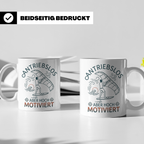 Wingfoil Tasse mit Spruch 'Antriebslos aber hoch motiviert'  – Weiß [farbe:weiß]