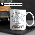 Wingfoil Tasse mit Spruch 'Antriebslos aber hoch motiviert'  – Weiß [farbe:weiß]