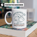 Wingfoil Tasse mit Spruch 'Antriebslos aber hoch motiviert'  – Weiß [farbe:weiß]