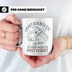 Wingfoil Tasse mit Spruch 'Antriebslos aber hoch motiviert'  – Weiß [farbe:weiß]