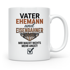 Eisenbahner Tasse lustiger Spruch Vater Ehemann Mir macht ni – Weiß [farbe:weiß]