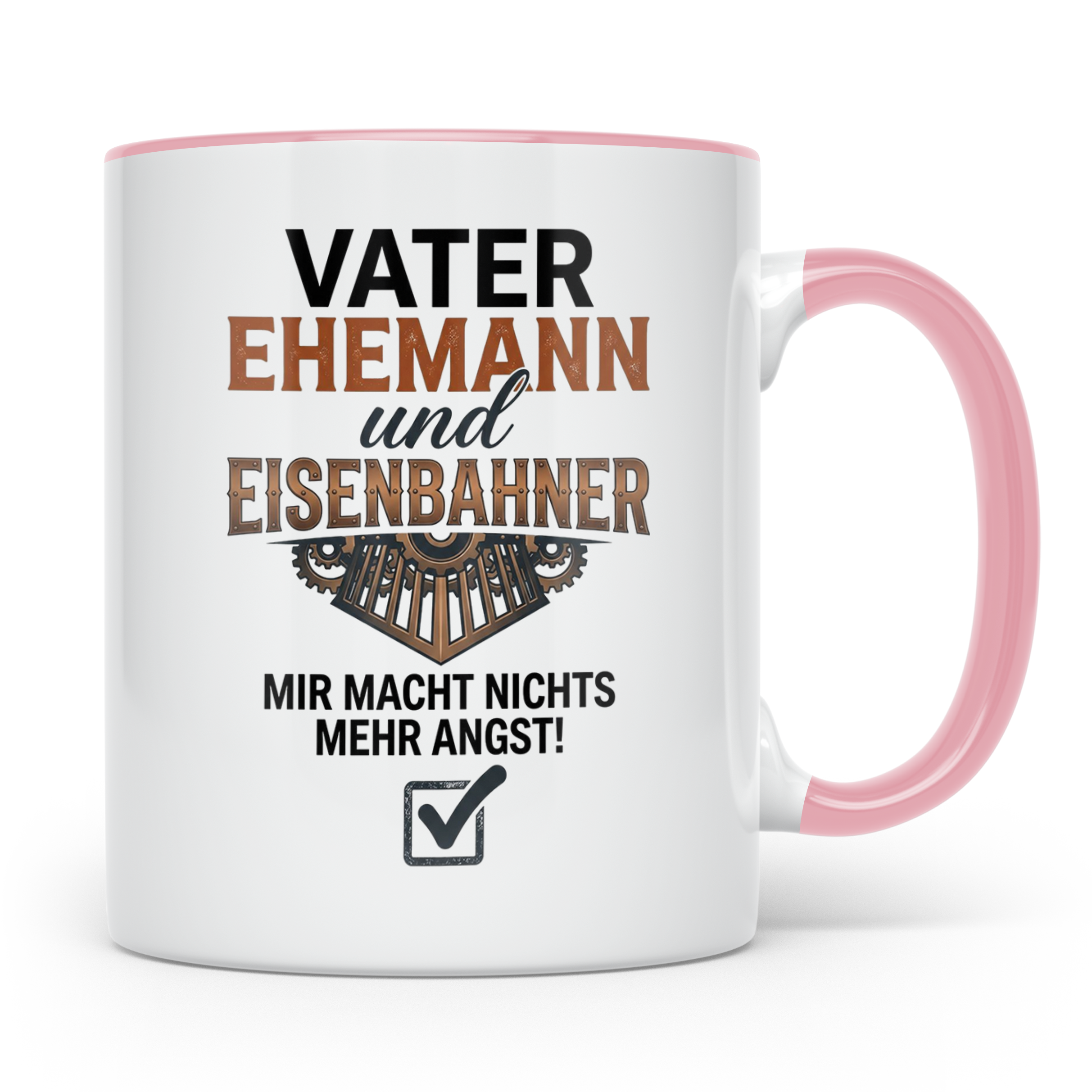 Eisenbahner Tasse lustiger Spruch Vater Ehemann Mir macht ni – Rosa [farbe:rosa]