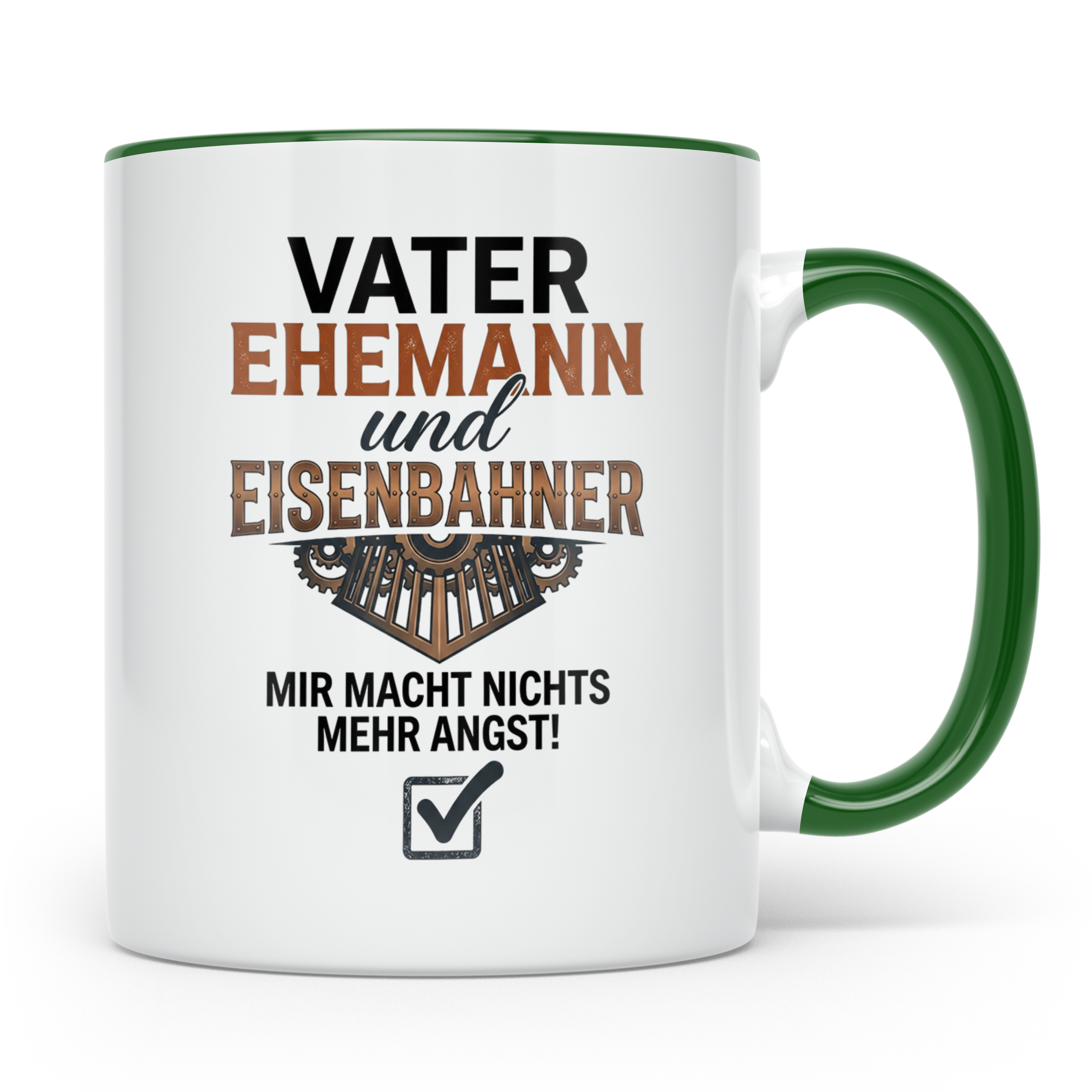 Eisenbahner Tasse lustiger Spruch Vater Ehemann Mir macht ni – Grün [farbe:grün]