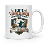 Bogenschießen Tasse für Frauen | Echte Prinzessinnen kommen  – Weiß [farbe:weiß]