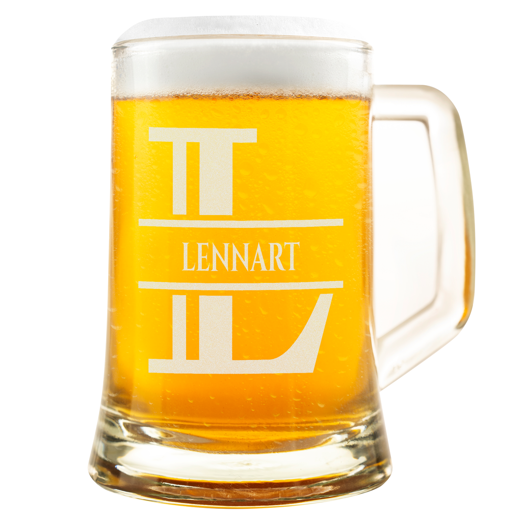 Personalisiertes Bierkrug mit Monogramm – Elegantes Geschenk für Männer, Monogramm L Bierkrug für Lieber Freund, Ideal für Geburtstagsgeschenke