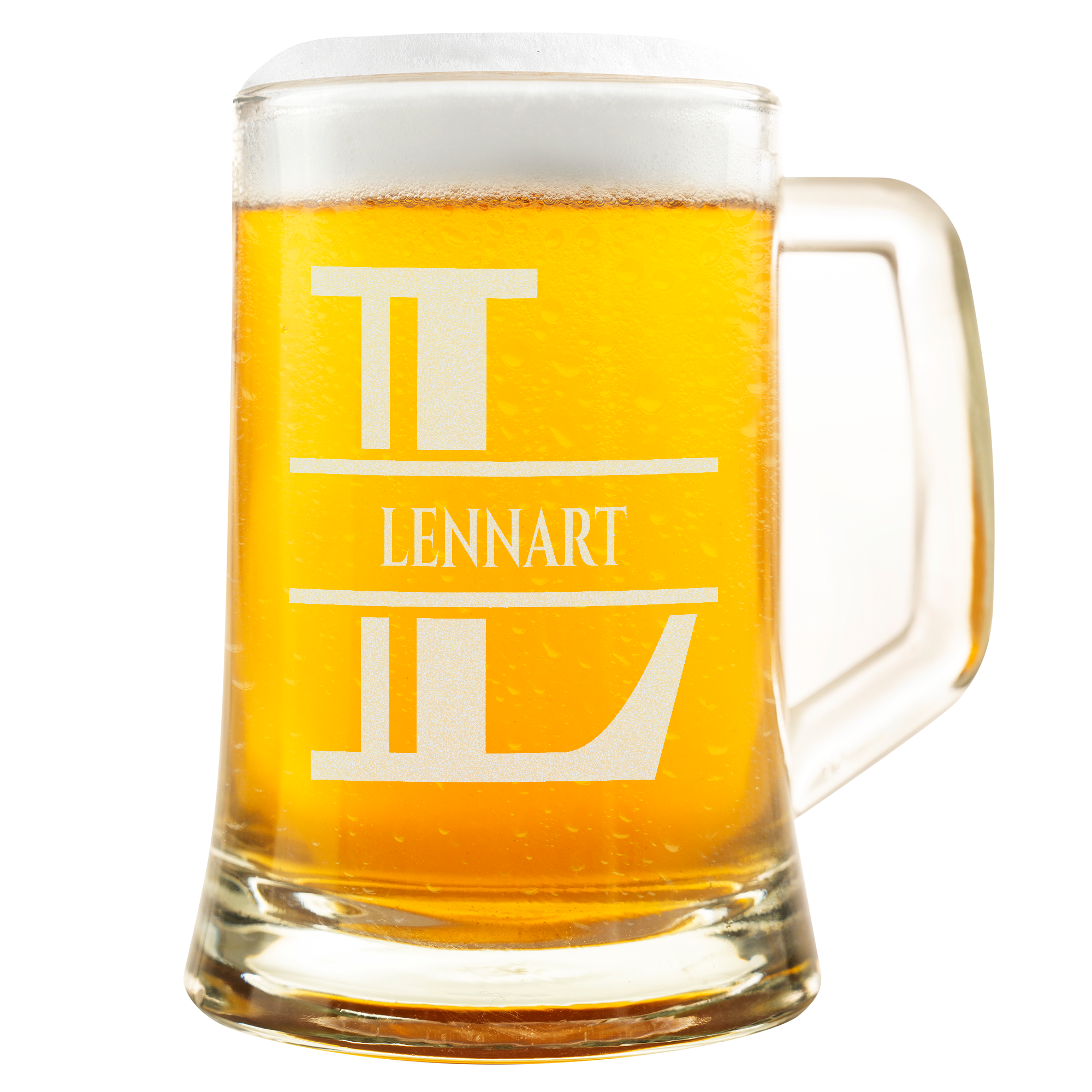 Personalisiertes Bierkrug mit Monogramm – Elegantes Geschenk für Männer, Monogramm L Bierkrug für Lieber Freund, Ideal für Geburtstagsgeschenke