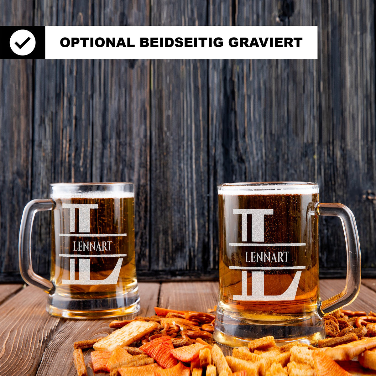 Personalisiertes Bierkrug mit Monogramm – Elegantes Geschenk für Männer, Monogramm L Bierkrug für Lieber Freund, Ideal für Geburtstagsgeschenke