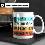 Bogenschießen Tasse Zielen Schießen Fluchen Nochmal, lustige – Weiß [farbe:weiß]