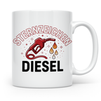 Sternzeichen Diesel Tasse lustiger Spruch für Autofahrer, Sc – Weiß [farbe:weiß]