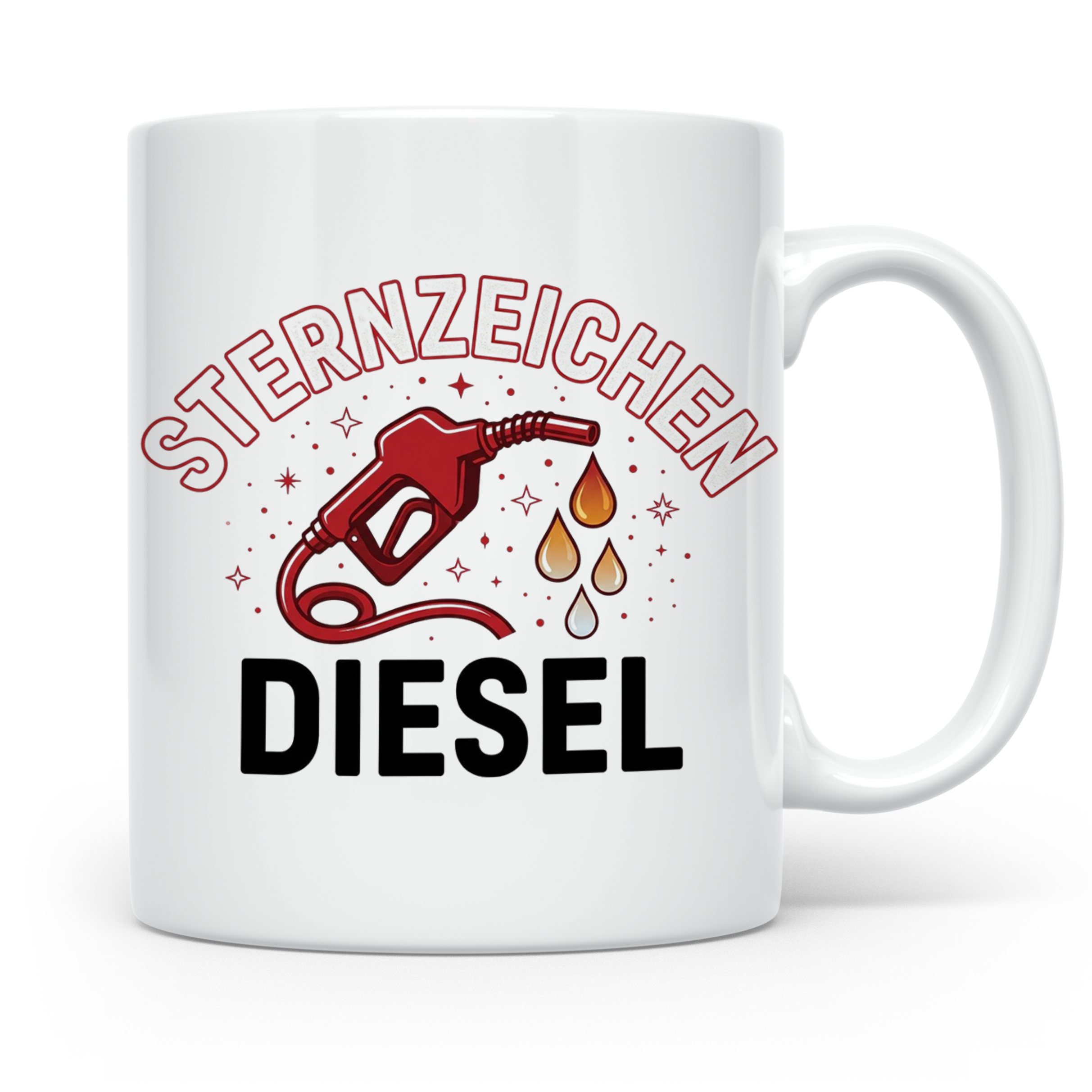 Sternzeichen Diesel Tasse lustiger Spruch für Autofahrer, Sc – Weiß [farbe:weiß]