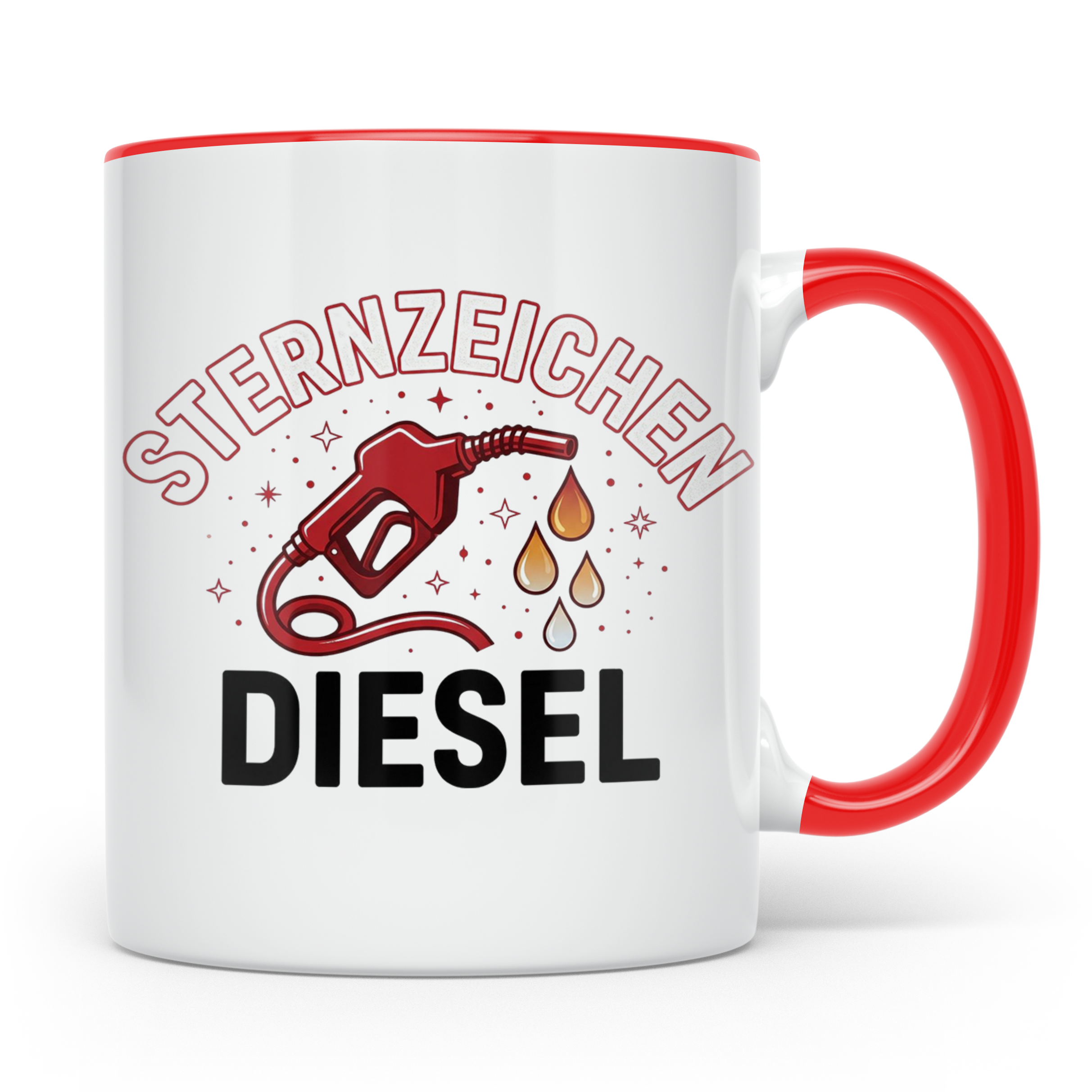 Sternzeichen Diesel Tasse lustiger Spruch für Autofahrer, Sc – Rot [farbe:rot]