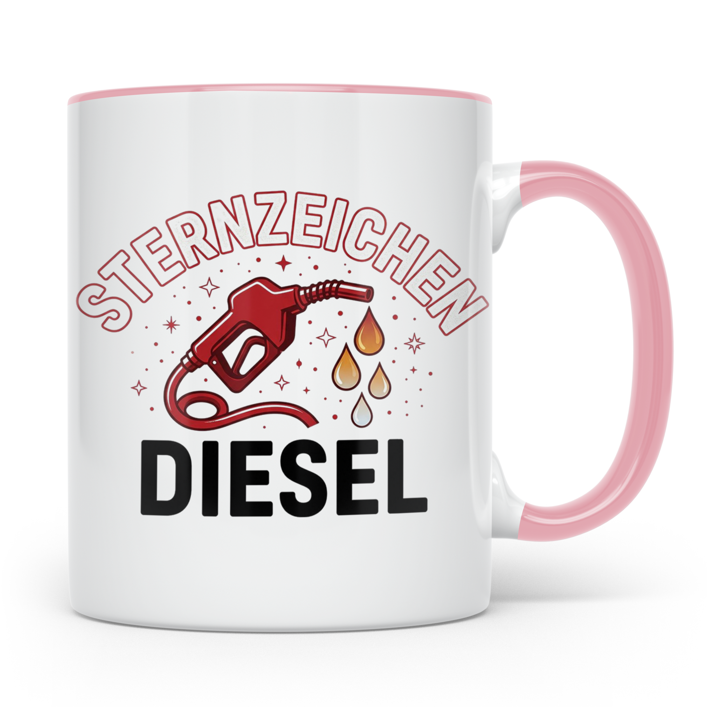 Sternzeichen Diesel Tasse lustiger Spruch für Autofahrer, Sc – Rosa [farbe:rosa]