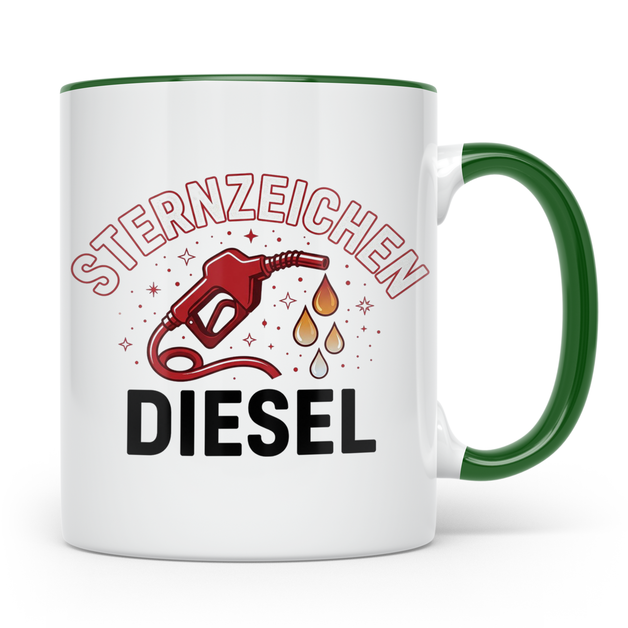 Sternzeichen Diesel Tasse lustiger Spruch für Autofahrer, Sc – Grün [farbe:grün]