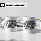 Sarkastische Tasse mit Spruch 'Anscheinend nicht so dumm'. L – Weiß [farbe:weiß]