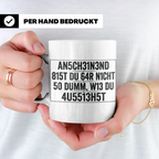 Sarkastische Tasse mit Spruch 'Anscheinend nicht so dumm'. L – Weiß [farbe:weiß]