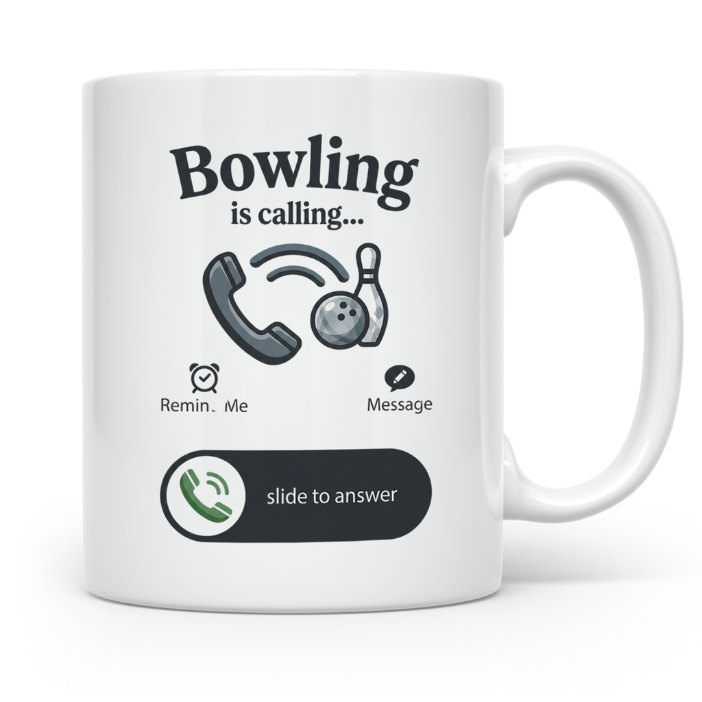 Bowling Tasse Bowling is Calling, lustiger Spruch für Bowler – Weiß [farbe:weiß]