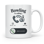 Bowling Tasse Bowling is Calling, lustiger Spruch für Bowler – Weiß [farbe:weiß]