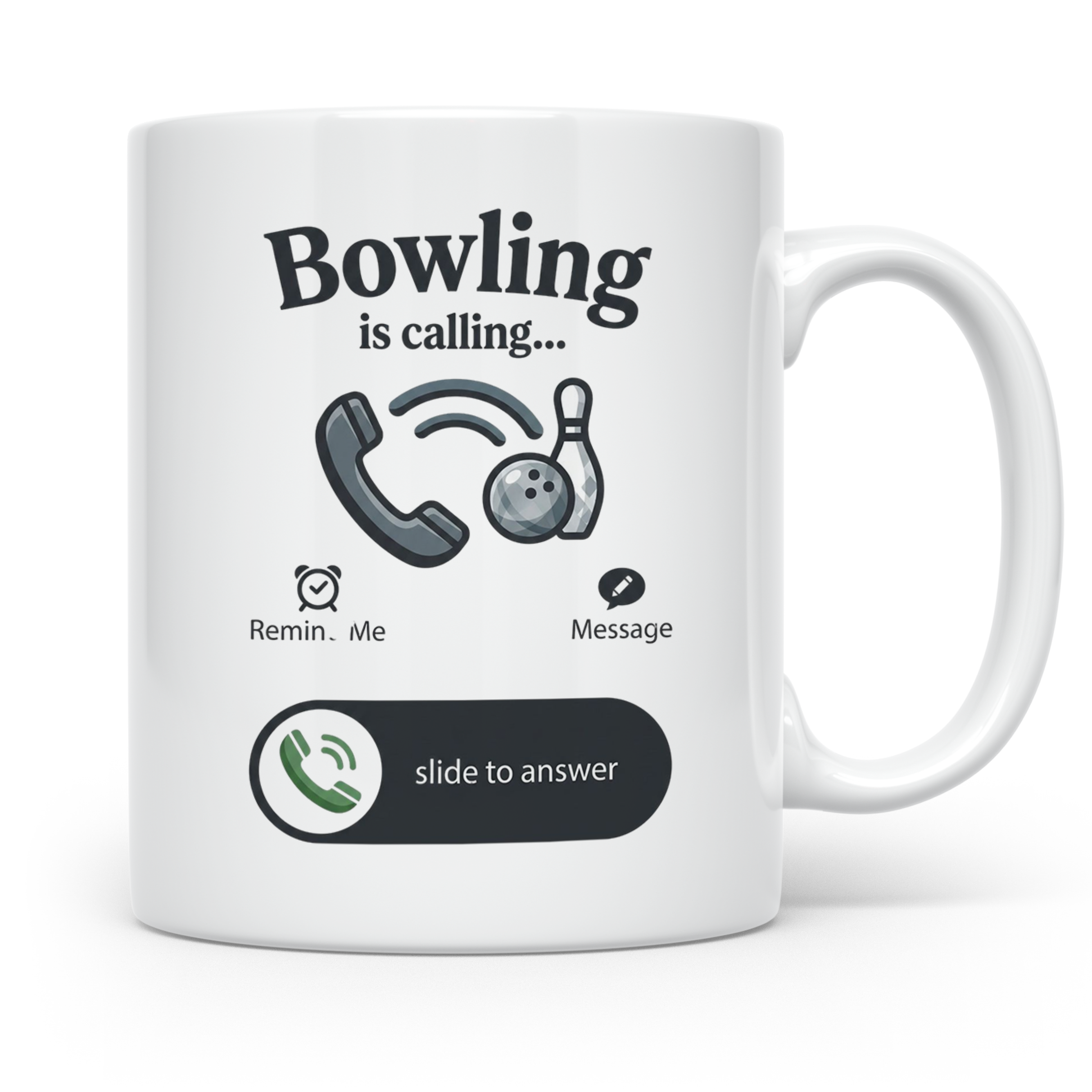 Bowling Tasse Bowling is Calling, lustiger Spruch für Bowler – Weiß [farbe:weiß]