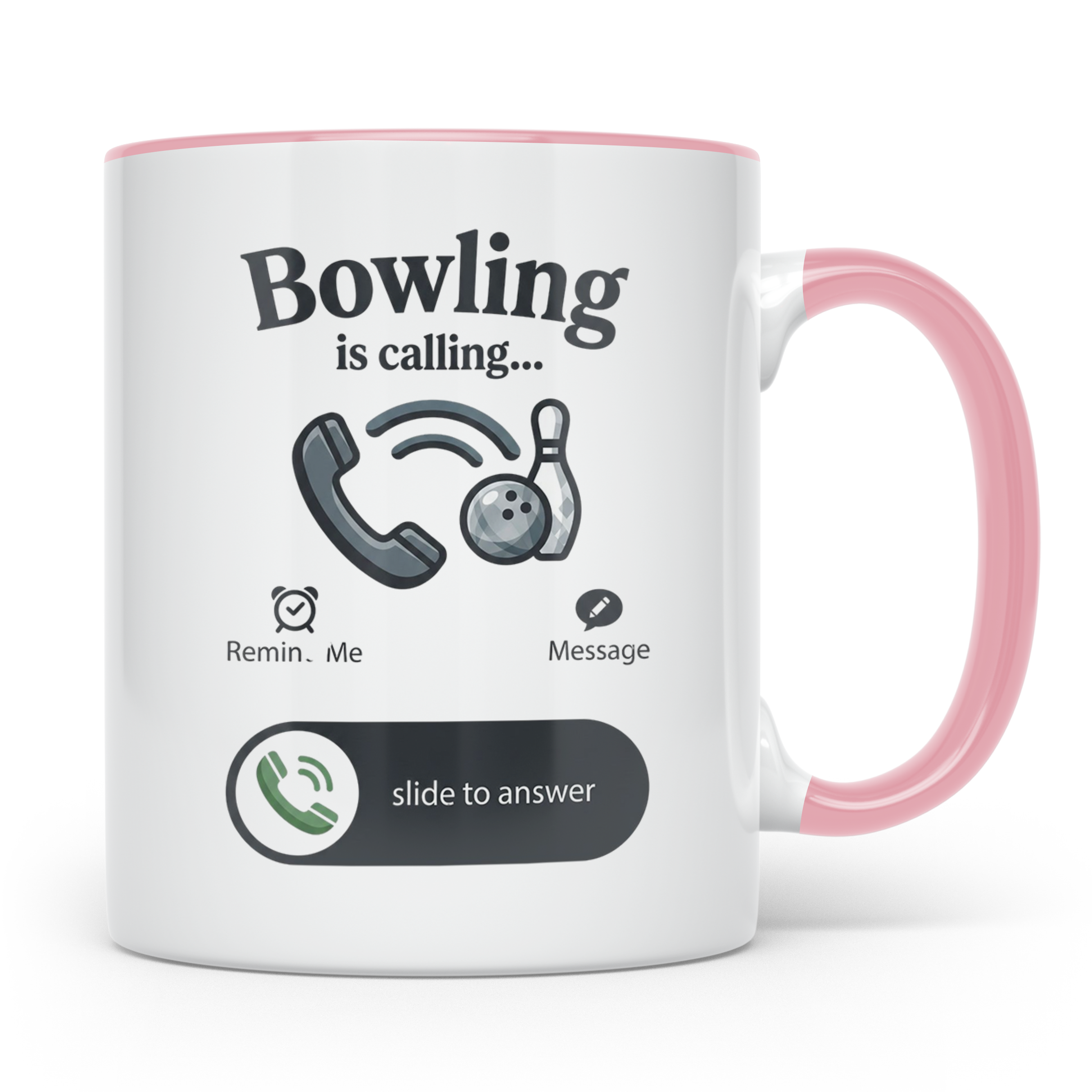 Bowling Tasse Bowling is Calling, lustiger Spruch für Bowler – Rosa [farbe:rosa]