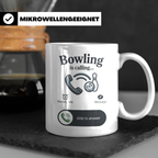 Bowling Tasse Bowling is Calling, lustiger Spruch für Bowler – Weiß [farbe:weiß]